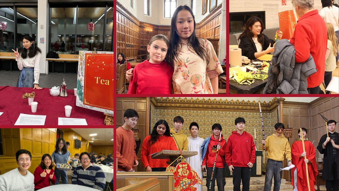 Collage of students taking part in Lunar New Year celebrations