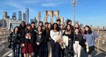 Students on Brooklyn Bridge