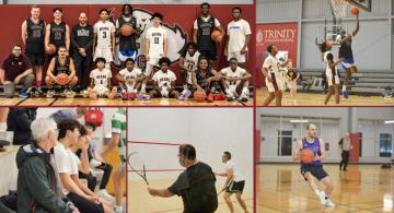 Collage of Basketball and Squash Photos