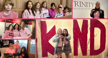 Collage of Students and Staff Wearing Pink Shirts